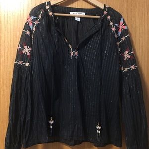 Embroidered with Beads Boho Top